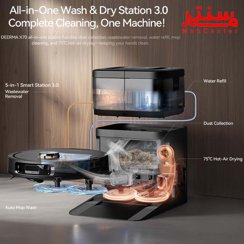 اجزای داخلی جارو رباتیک درما مدل x70 smart