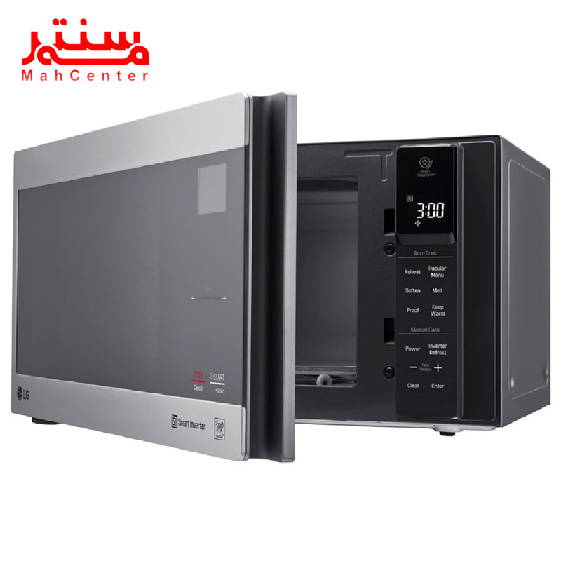 مایکروویو ال جی مدل mh8295 استیل با درب نیمه باز