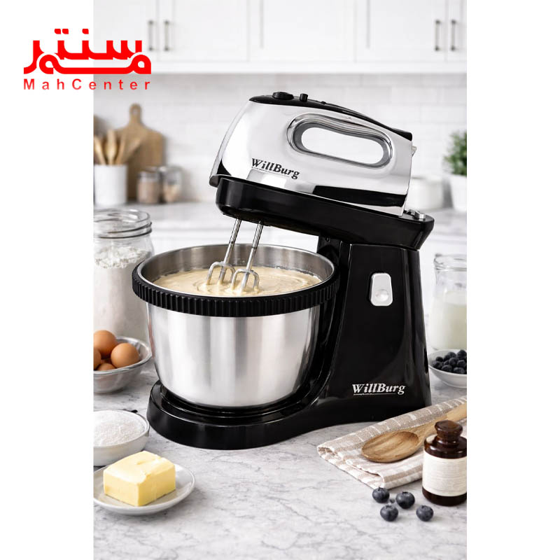 همزن کاسه دار ویلبرگ مدل 400 در حال تهیه کیک