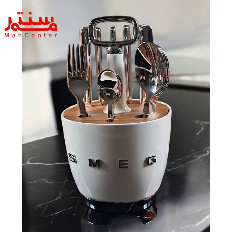 نمای روبه رویی استند قاشق و چنگال و چاقوی اسمگ مدل cutlery caddy