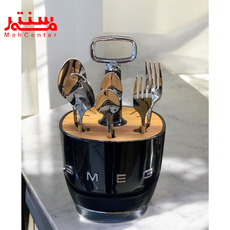 روبه رویی استند قاشق و چنگال و چاقوی اسمگ مدل cutlery caddy مشکی