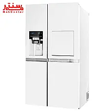 یخچال ساید بای ساید دوو مدل DS-3330MW با طراحی مدرن و سفید. - دوم