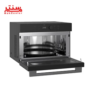 نمای کناری با درب باز مایکروویو ال جی سولاردام مدل ma3885spb