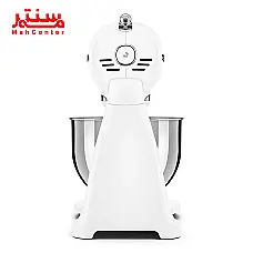 تصویری از میکسر سفید رنگ Smeg با طراحی شیک و کاسه استیل ضدزنگ. - دوم
