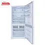 نمای از نزدیک و درب باز یخچال فریزر پایین هوم بار هیمالیا مدل امگا پلاس HRFN605hb - استیل