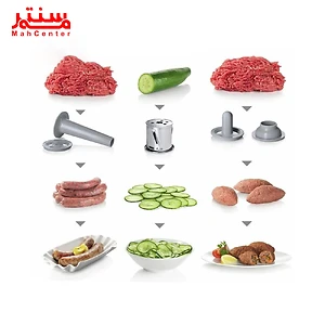 ین چرخ گوشت دارای قطعات و لوازم جانبی متنوعی هست که امکان تهیه انواع گوشت چرخ کرده، سوسیس، کباب و ... رو فراهم می‌کنه.