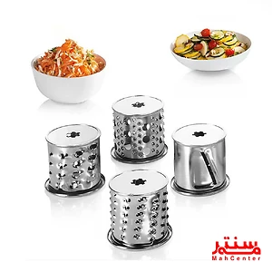 نمای نزدیک تیغه‌های استیل ضدزنگ چرخ گوشت بوش MFW68660 برای برش دقیق و باکیفیت.