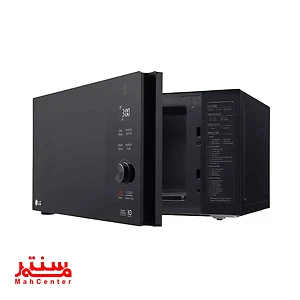 مایکروویو مشکی ال‌جی با طراحی مدرن و قابلیت‌های پیشرفته پخت.