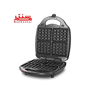 این تصویر یک ساندویچ ساز و گریل مشکی رنگ را نشان می دهد که توسط برند "Black+Decker" تولید شده است.