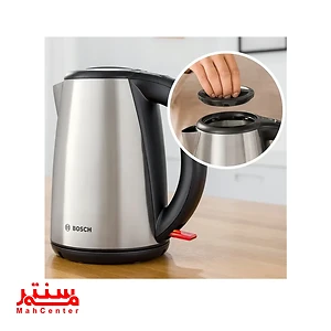 کتری برقی بوش با بدنه استیل ضدزنگ و طراحی کاربردی برای استفاده روزمره.
