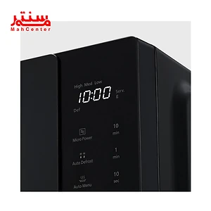 این تصویر یک نمای نزدیک از صفحه کنترل مایکروویو پاناسونیک را نشان می‌دهد.