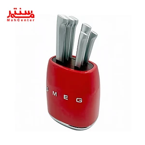 نمای بالایی سرویس چاقو اسمگ 7 پارچه مدل kbsf01 قرمز