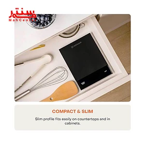 ترازو آشپزخانه نوتریکوک مدل ks205 در کابینت مشکی