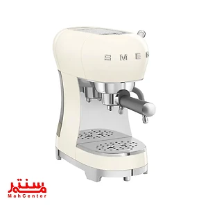 یک دستگاه اسپرسو ساز کلاسیک کرم رنگ با نام تجاری مه سنتر